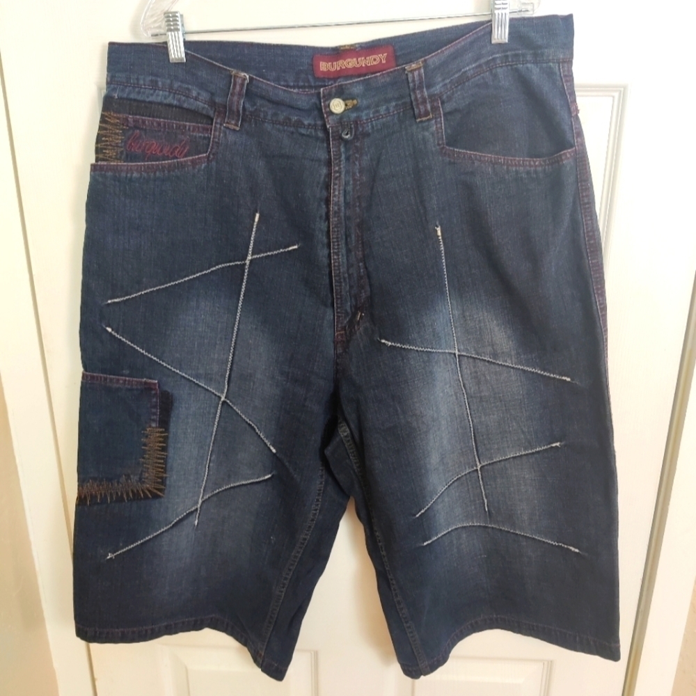 Burgundy Jean Shorts W40 L 17.5